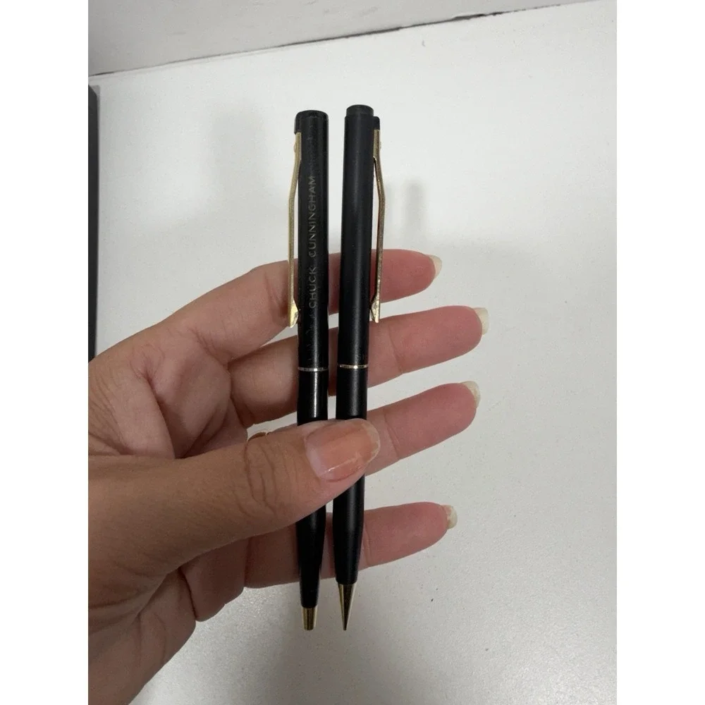 Sheaffer Vintage Snorkel Fountain Pen & Pencil Set Black NOT Working W/ Name Emb